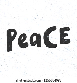 Peace. Sticker for social media content. Vector hand drawn illustration design. Bubble pop art comic style poster, t shirt print, post card, video blog cover