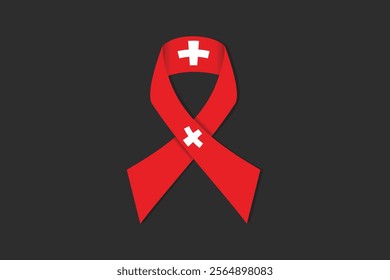 Peace for Switzerland with flag, Flag of Switzerland national country symbol illustration Vector, Rectangle Switzerland flag illustration, Flat vector illustration
