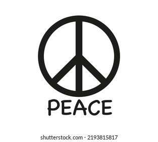 Peace symbol in black,
Vector illustration isolated on white background
