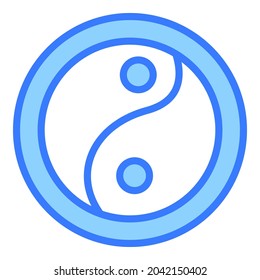 peace symbol blue outline icon, isolated vector design