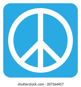 Peace symbol button on white background. Vector illustration.