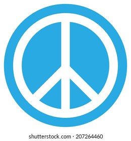 Peace symbol button on white background. Vector illustration.