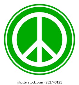 Peace symbol button on white background. Vector illustration.