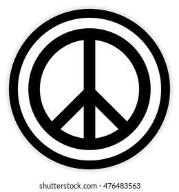 Peace symbol button on white background. Vector illustration.