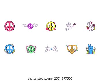 Peace Symbol Clipart Element Set