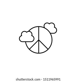 Peace symbol cloud icon. Element of peace day thin line icon