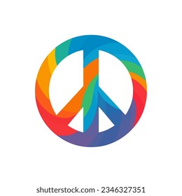 Peace symbol, colored sign on a white background. Vector illustration