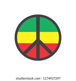 peace symbol in the colors of Jamaica