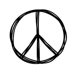 Peace Symbol. Concept Symbol Sketch. Vector Illustration