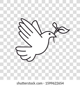 Peace symbol. Dove of peace icon with branch.