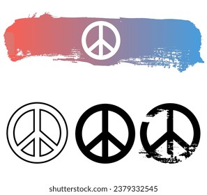 peace symbol element set, vector