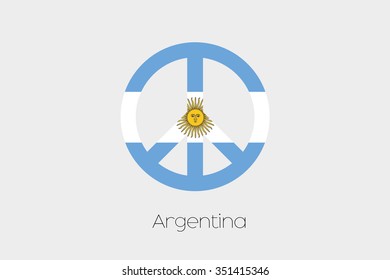 A Peace Symbol with the Flag of Argentina