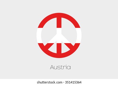 A Peace Symbol with the Flag of Austria