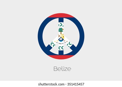 A Peace Symbol with the Flag of Belize