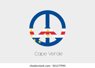 A Peace Symbol with the Flag of Cape Verde