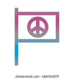 peace symbol in flag degradient style icon vector illustration design