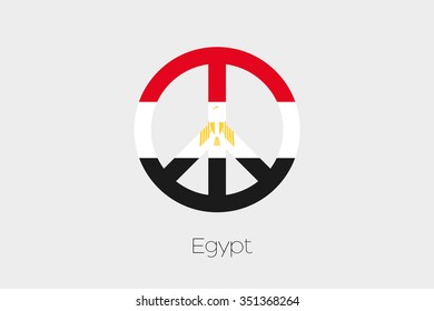 A Peace Symbol with the Flag of Egypt