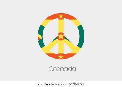 A Peace Symbol with the Flag of Grenada