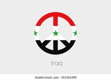 A Peace Symbol with the Flag of Iraq