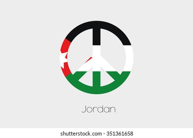 A Peace Symbol with the Flag of Jordan