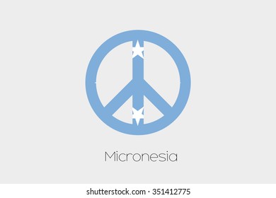 A Peace Symbol with the Flag of Micronesia