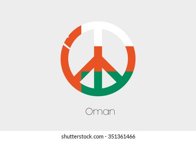 A Peace Symbol with the Flag of Oman