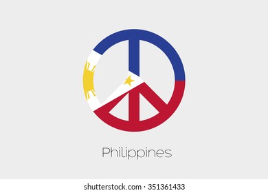 A Peace Symbol with the Flag of Philippines