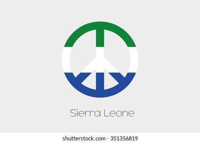 A Peace Symbol with the Flag of SierraLeone