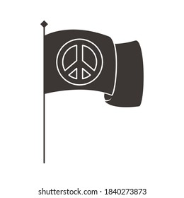 peace symbol in flag silhouette style icon vector illustration design