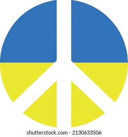 peace symbol with the flag of ukraine. peace for war in ukraine