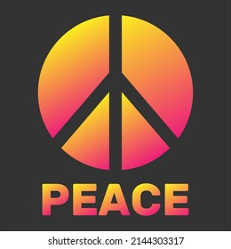 Peace symbol with gradient color. Vector Illustration