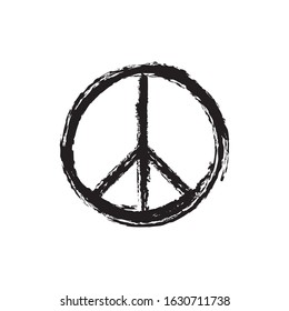 Peace symbol, hand drawn. Doodle pacifist icon.