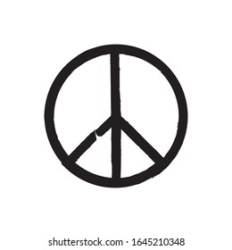 Peace symbol, hand drawn. Doodle pacifist icon.