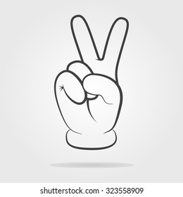 Peace symbol. Peace hand gesture. Peace logo. Peace vector illustration. Peace monochromatic icon