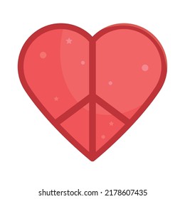 peace symbol in heart shape