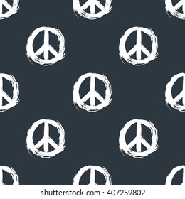 Peace symbol. Peace hippie symbol. Seamless pattern.
