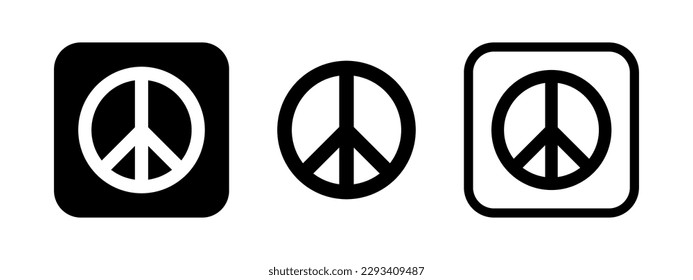 Peace symbol. Hippie vector icon. Peace sign. No war logo.