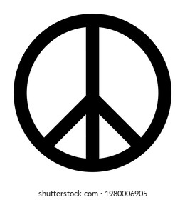 PEACE SYMBOL ICON IN BLACK COLOR