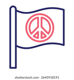 Peace Symbol Icon Color Vector Illustration