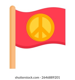 Peace Symbol Icon Flat Vector Illustration