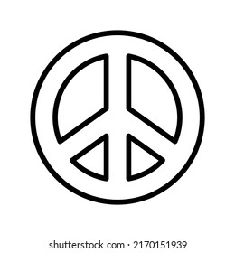 Peace Symbol Icon. Line Art Style Design Isolated On White Background