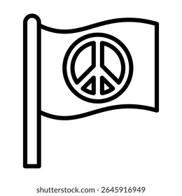Peace Symbol Icon Line Vector Illustration