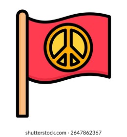 Peace Symbol Icon Lineal Color Vector Illustration