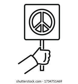 Peace symbol icon. Outline peace symbol vector icon for web design isolated on white background
