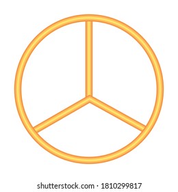 peace symbol icon over white background, neon style, vector illustration