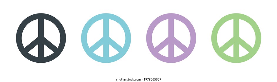 Peace symbol icon set. Vector illustration