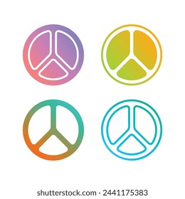 Icono de símbolo de la paz Vector de diseño.