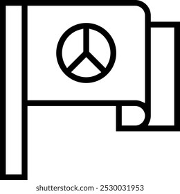 peace symbol icon. Thin linear style design isolated on white background