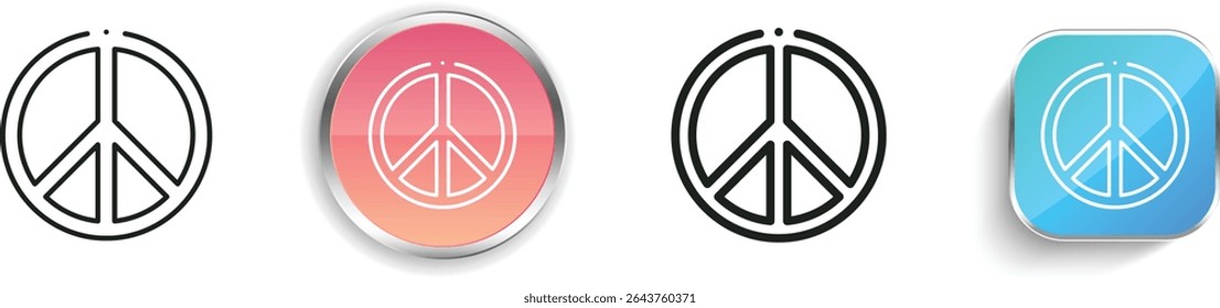 peace symbol icon. Thin Linear, Regular and Button Style Design Isolated On White Background