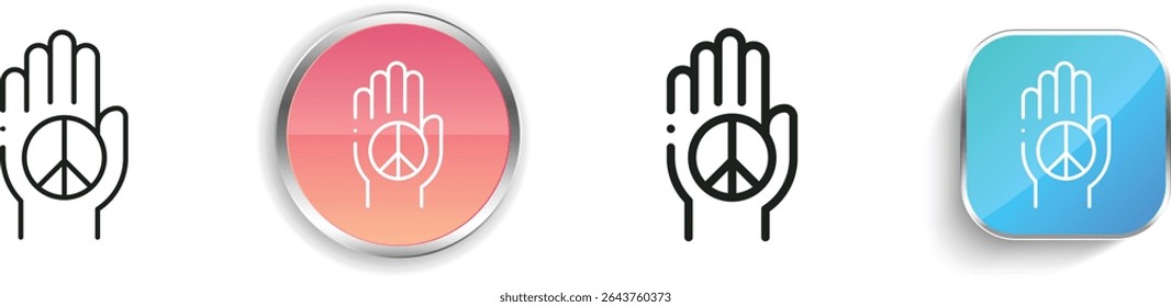 peace symbol icon. Thin Linear, Regular and Button Style Design Isolated On White Background
